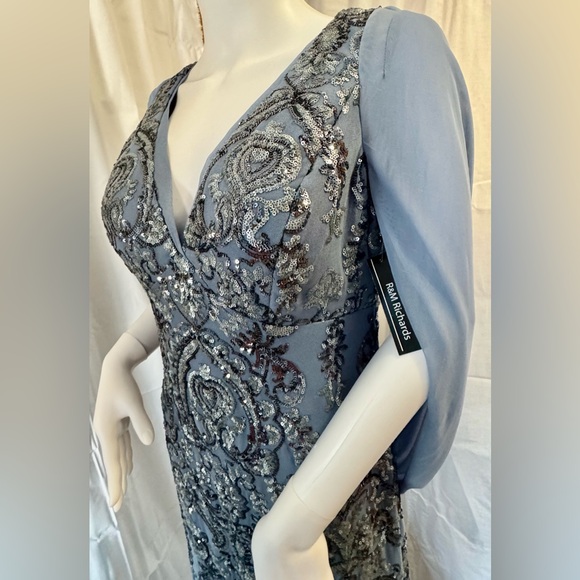 R&M RICHARDS Drape Back Sequin Embellished Gown - Picture 14 of 16